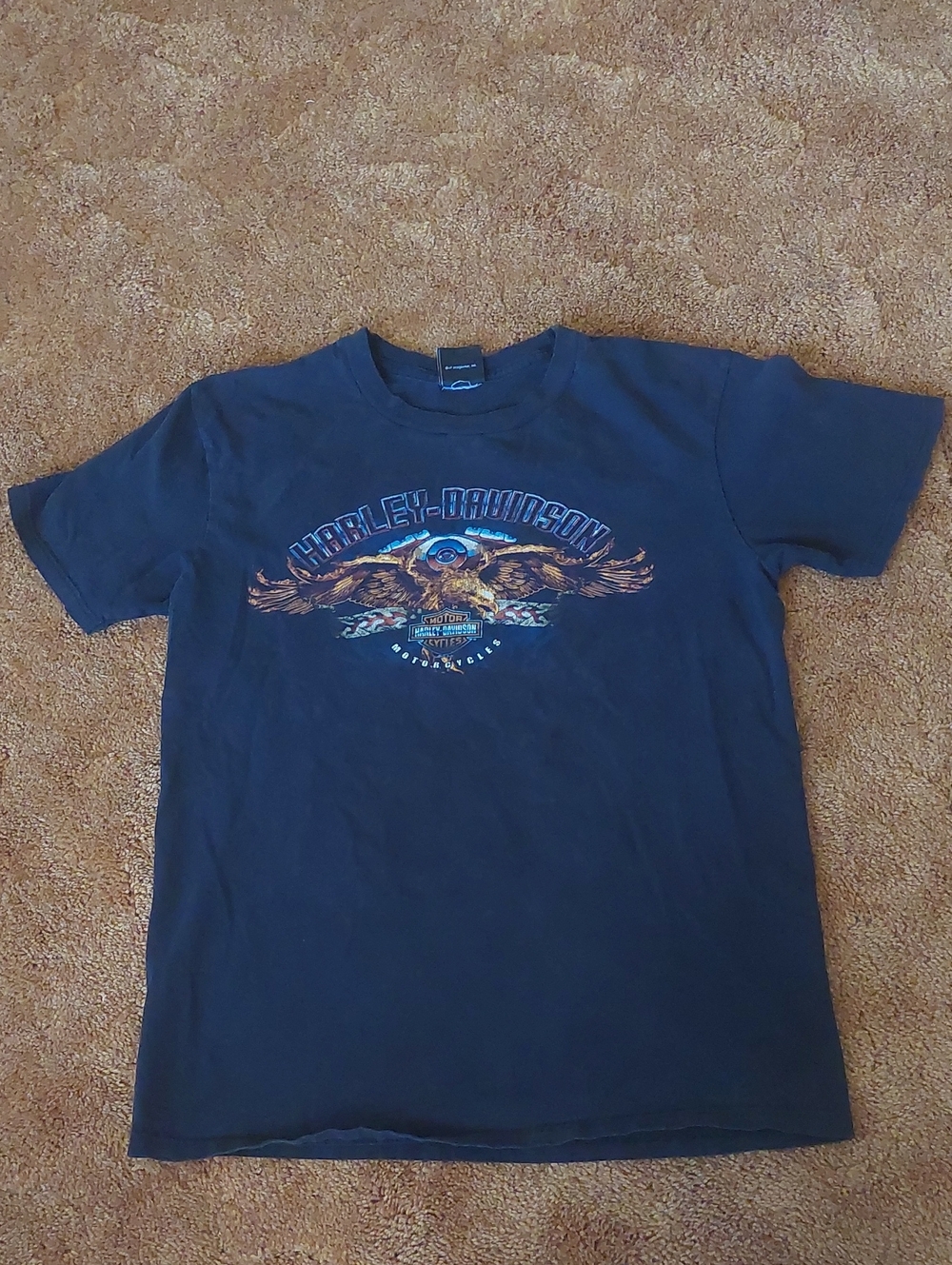 Monterey Bay Harley-Davidson Black Short-Sleeve Graphic Tee with Eagle CA